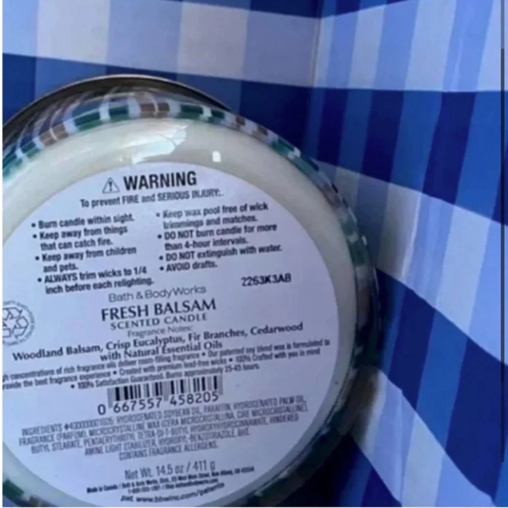 NWT B&BW FRESH BALSAM 3-Wick Candle